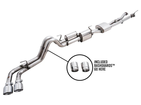 AWE TUNING OFG EXHAUST WITH BASHGUARD FOR 3RD GEN TACOMA - DUAL CHROME SILVER TIPS AWE TUNING OFG EXHAUST WITH BASHGUARD FOR 3RD GEN TACOMA - DUAL CHROME SILVER TIPS