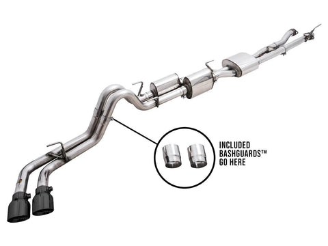 AWE TUNING OFG EXHAUST WITH BASHGUARD FOR 3RD GEN TACOMA - DUAL DIAMOND BLACK TIPS AWE TUNING OFG EXHAUST WITH BASHGUARD FOR 3RD GEN TACOMA - DUAL DIAMOND BLACK TIPS