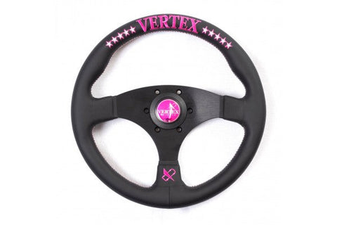 VERTEX FUNKY QUEEN FLAT STEERING WHEEL (PINK) VERTEX FUNKY QUEEN FLAT STEERING WHEEL (PINK)